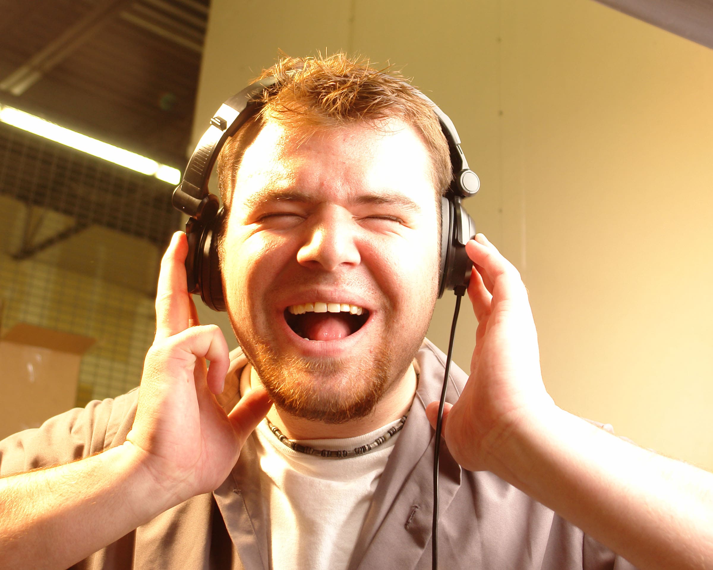 man with headphones